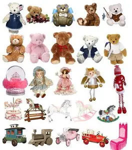 Clipart - Teddy Bear, Dolls, Cars