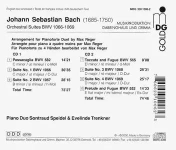 Sontraud Speidel, Evelinde Trenkner - J.S. Bach: Orchestral Suites arr. for Piano Duet by Max Reger (2001)