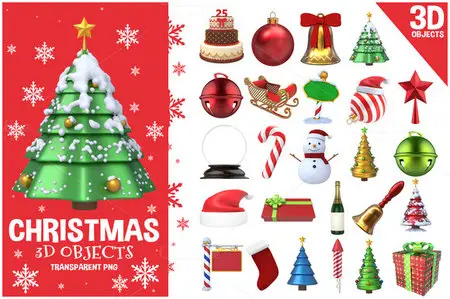 CreativeMarket - Christmas 3D Objects Set