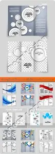 Business flyer brochure vector set - Tri fold business brochure vector set 59