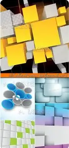 3D abstract vector backgrounds set 6
