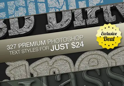 InkyDeals - 327 Premium Photoshop Text Styles