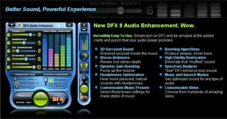 DFX Audio Enhancer for Windows Media Player v9.204.0.0