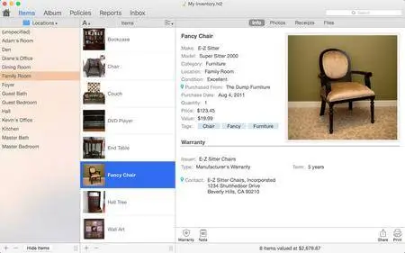 Home Inventory 3.5.0 Mac OS X