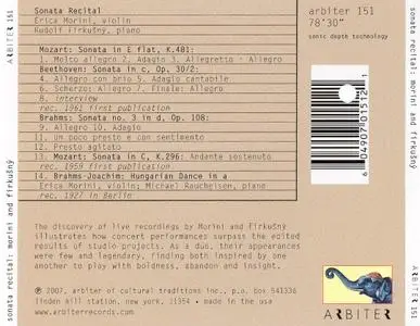 Erica Morini, Rudolf Firkusny - Sonata Recital: Mozart, Beethoven, Brahms (2007)
