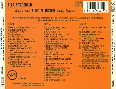 Ella Fitzgerald – Sings The Duke Ellington Song Book (1957)(3-CD Box Set)(Verve - Digitally Remastered By Dennis Drake)