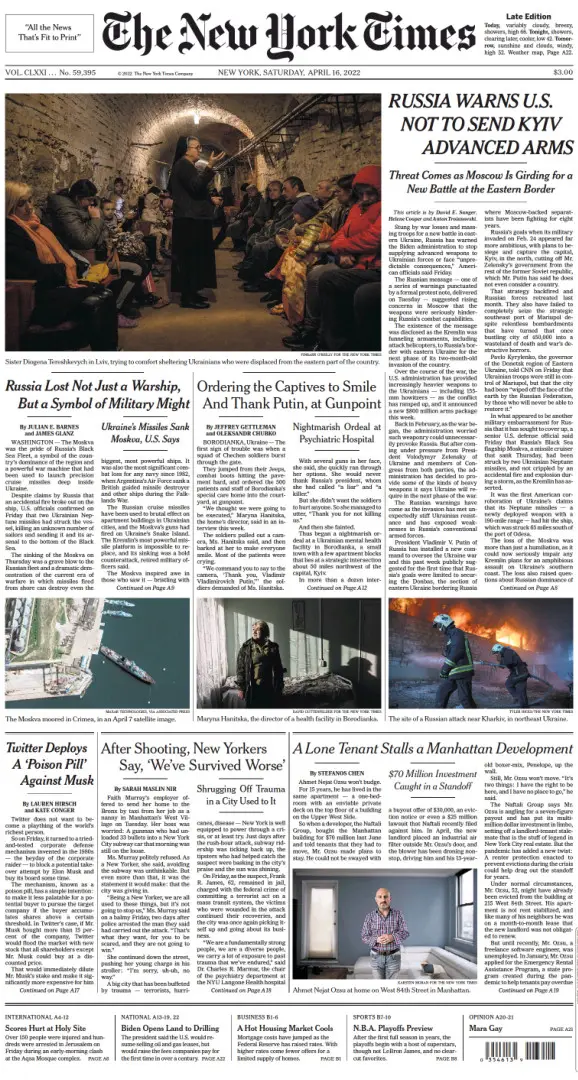 The New York Times - 16 April 2022 / AvaxHome
