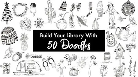 Build Your Own Doodle Library: 50 Unique Doodle Ideas that ANYONE can draw! Doodle with me!!
