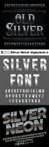 Vectors - Silver Metal Alphabets 6