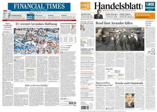 FinancialTimes Deutschland  & Handelsblatt vom 04.06.2009