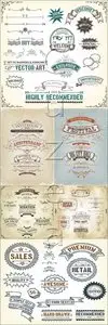 Vector - Hand drawn western banners and ribbons