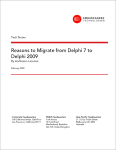 Reasons to Migrate from Delphi 7 to Delphi 2009