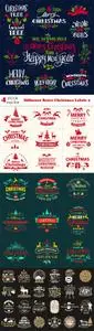 Vectors - Different Retro Christmas Labels 2