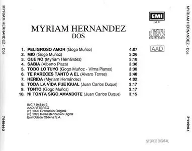 Myriam Hernández - Dos (1990) {1992 EMI Chile}