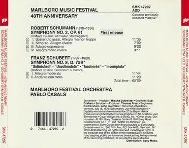 Pablo Casals, Marlboro Festival Orchestra - Schumann: Symphony No. 2; Schubert: Symphony No. 8 (1991)