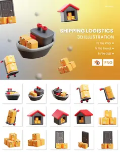 EE - Shipping Logistics 3D Icon illustration FQVT2HR