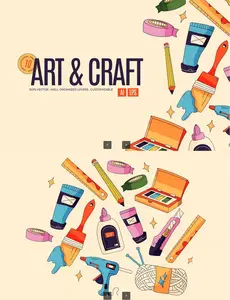 EE - Cream Flat Design Art and Craft Illustration Set YYESHTU