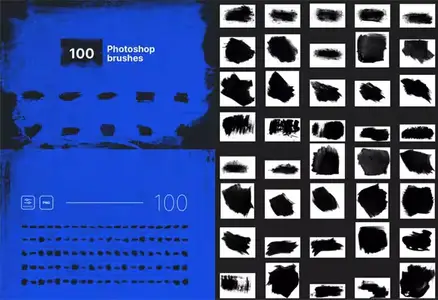 100 Handmade Grunge Brushes for Photoshop