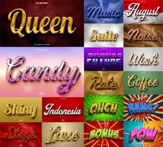 Modern Shiny Editable Text Effects Pack for Photoshop