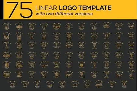 CreativeMarket - 75 Linear Logo Templates