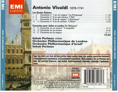 Itzhak Perlman - Vivaldi: The Four Seasons & Violin Concertos RV.199, RV.356, RV.347 (1995) (Repost)