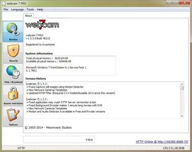 Webcam 7 PRO 1.3.3.0 Build 40212