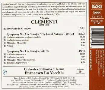 Orchestra Sinfonica di Roma, Francesco La Vecchia - Clementi: Symphonies Nos. 3 & 4 (2013)