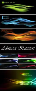 Abstract Smooth Waves Banners Vector