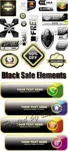 Black Sale Elements Vector