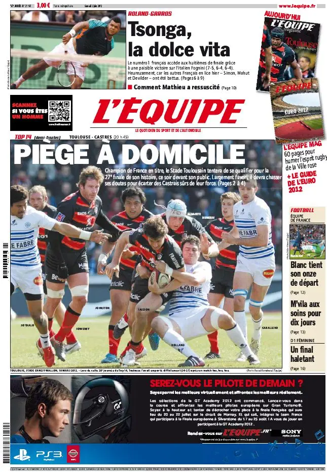 L'Equipe Edition du Samedi 2 Juin 2012