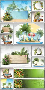 Vector Set - Tropical Summer Vacation
