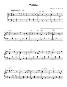 Waltz In G Major, Op. 39, No. 15 - Johannes Brahms (Piano Solo)