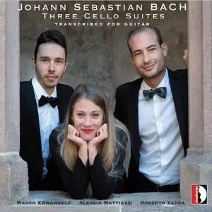 Marco Emmanuele, Alessia Mattiazzi & Roberto Zadra - J.S. Bach: 3 Cello Suites Nos. 1-3, BWV 1008, 1010 & 1007 (2024) [24/96]