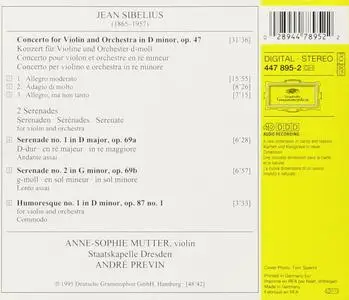 Anne-Sophie Mutter - Jean Sibelius: Violin Concerto in D minor, Two Serenades (1995)