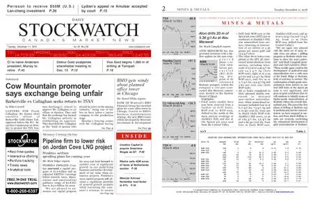 Stockwatch - Canada Daily – December 11, 2018