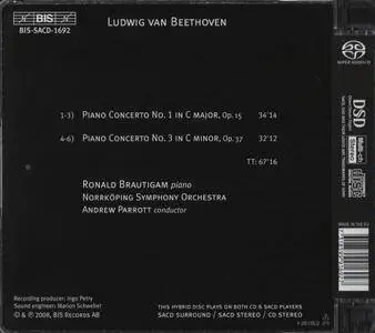 Ronald Brautigam, Norrköping Symphony Orchestra, Andrew Parrott - Beethoven: Piano Concertos Nos.1 & 3 (2008) (Repost)