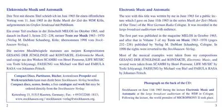 Karlheinz Stockhausen - Text-CD 15 - Elektronische Musik und Automatik 1965 (2007) {Stockhausen-Verlag}