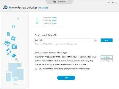 Tenorshare iPhone Backup Unlocker Profesional 4.1.1