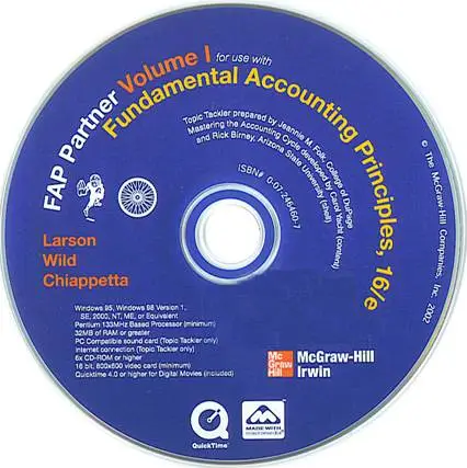 Fundamental Accounting Principles 16 edition Vol-2 CD-Rom Tutorials