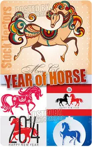 Year of Horse 2014 - Stock Vectors