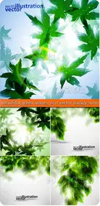 Beautiful green leaves, eco vector background