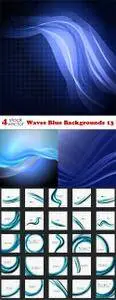 Vectors - Waves Blue Backgrounds 13