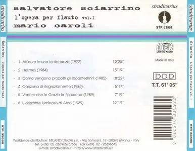 Salvatore Sciarrino - L'Opera per Flauto Vol.1 - Mario Caroli (2001)