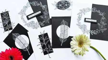 Fun Botanical Illustration | Black and white | Floral Drawings
