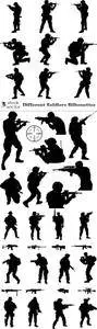 Vectors - Different Soldiers Silhouettes