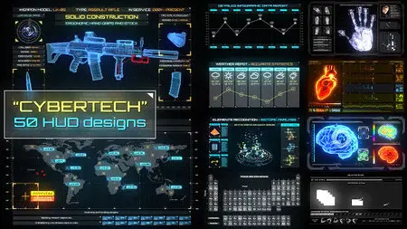 CyberTech HUD Infographic Pack - Project for After Effects (Videohive)