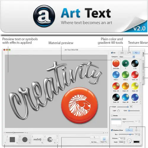Applied effects. Text Art. Art text Mac.