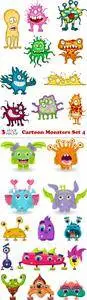 Vectors - Cartoon Monsters Set 4