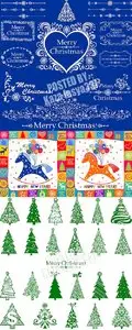 New Year horse & decor & tree