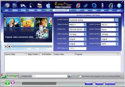 Extra FLV SWF Video Converter 8.24 